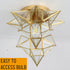 Brass Moravian Star Ceiling Light, 18-in, Transparent Glass